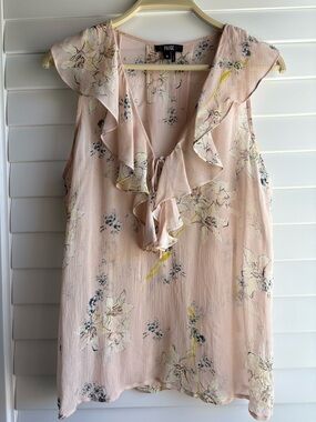 PAIGE Blush Pink Floral Ruffle V-Neck Camisole